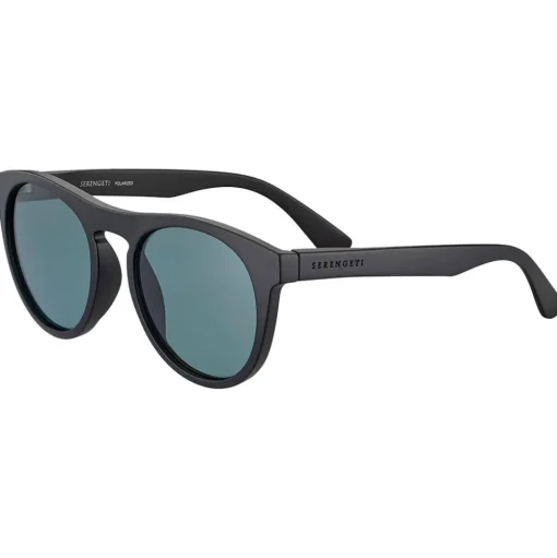 Lunettes de soleil Serengeti Kingman Matte Black Saturn Polarized Petrol Blue