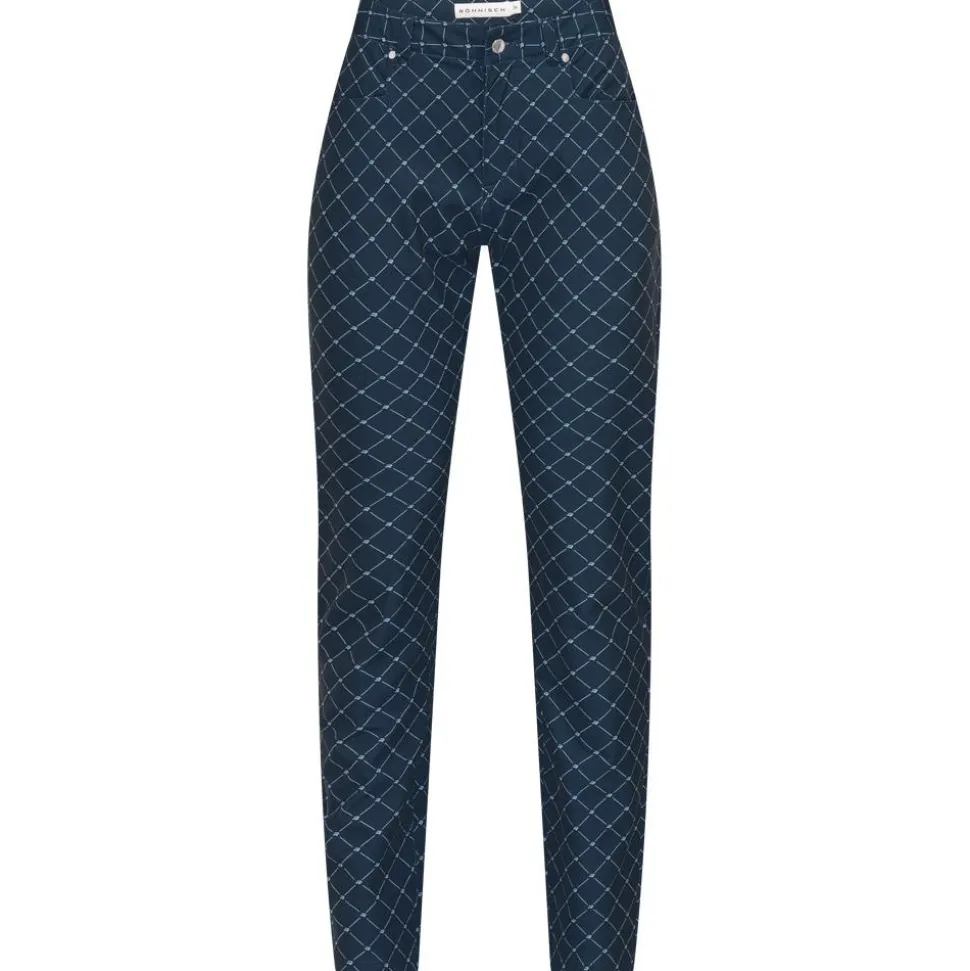 Pantalon Rohnisch Chie Comfort Pants 30 Micro R Check Navy