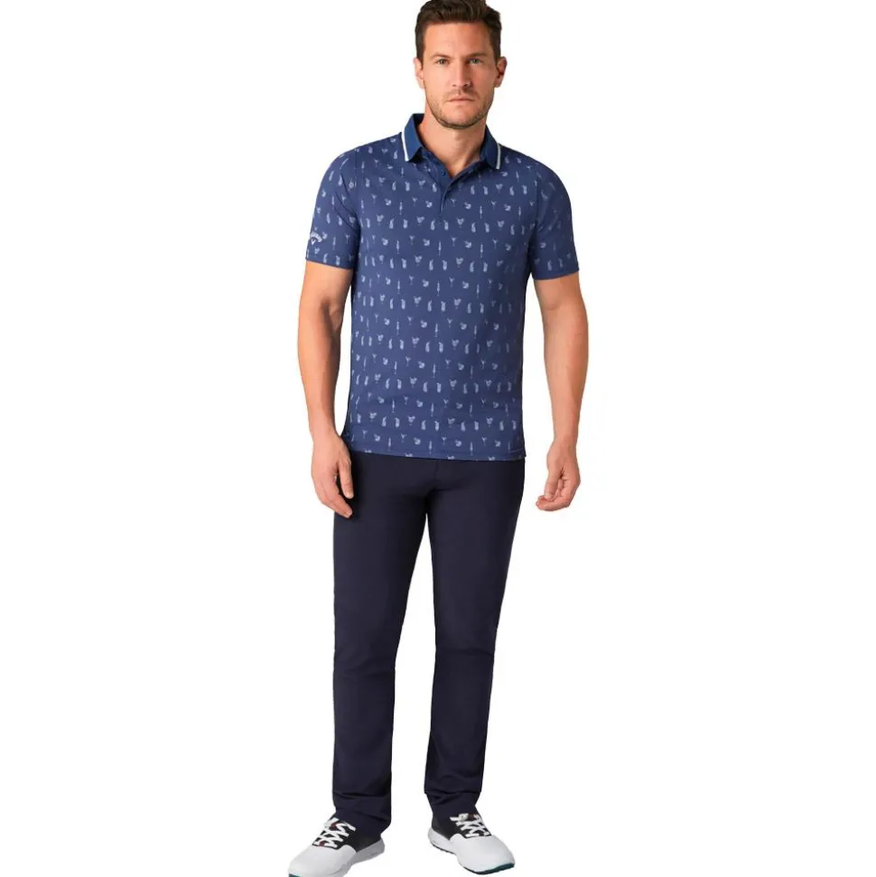 Polo Callaway Golf Emea Ss Geo Cocktail Print Peacoat