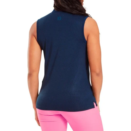 Polo Footjoy Animal Print Open Placket Ss Navy