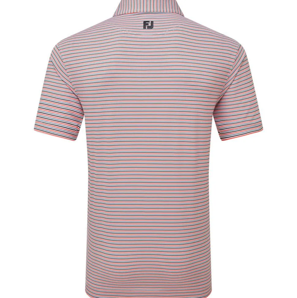 Polo Footjoy Balance Stripe Lisle White Hibiscus