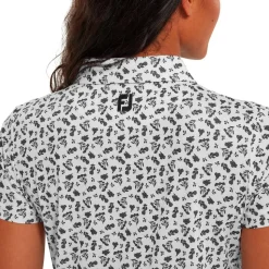Polo Footjoy Floral Print Lisle White Black