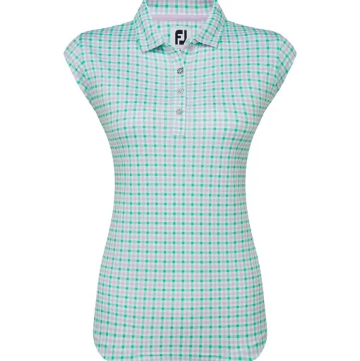 Polo Footjoy Gingham Print Lavande Menthe