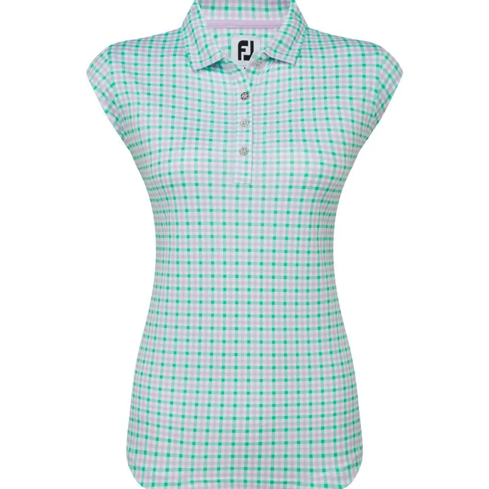Polo Footjoy Gingham Print Lavande Menthe