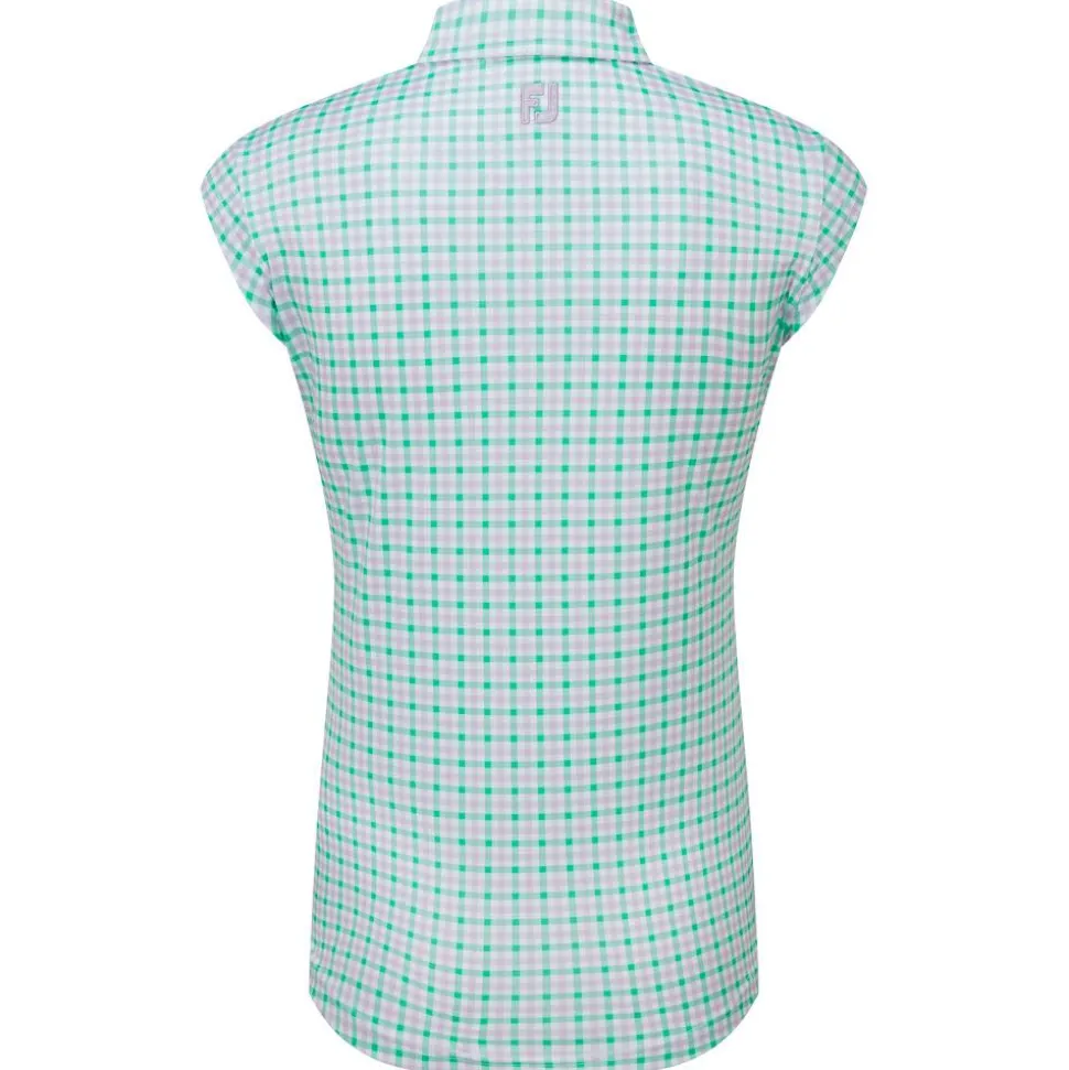 Polo Footjoy Gingham Print Lavande Menthe