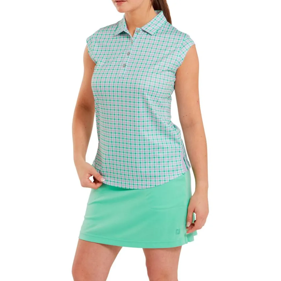 Polo Footjoy Gingham Print Lavande Menthe