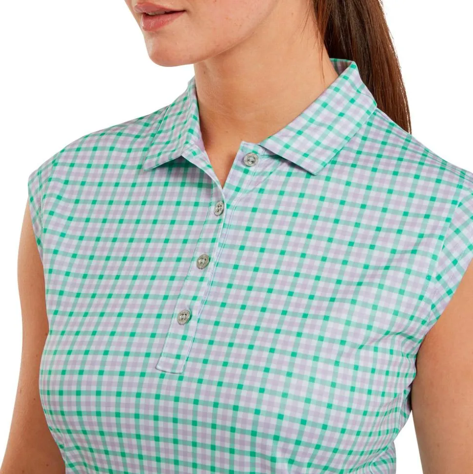 Polo Footjoy Gingham Print Lavande Menthe