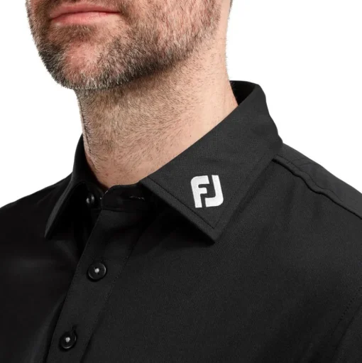 Polo Footjoy Thermolite Long Sleeved Smooth Pique Black