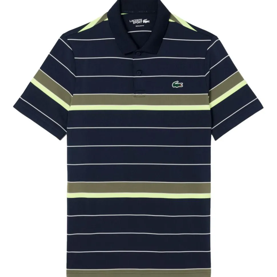 Polo Lacoste Polo Stripes Marine Olive Jaune Fluo