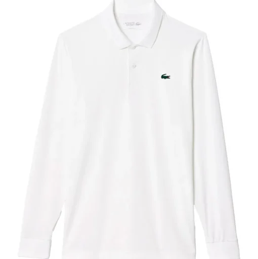 Polo Lacoste Solid Long Sleeve Blanc