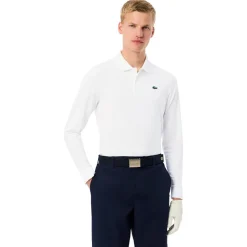 Polo Lacoste Solid Long Sleeve Blanc