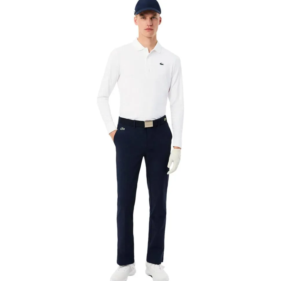 Polo Lacoste Solid Long Sleeve Blanc