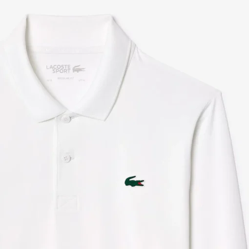 Polo Lacoste Solid Long Sleeve Blanc