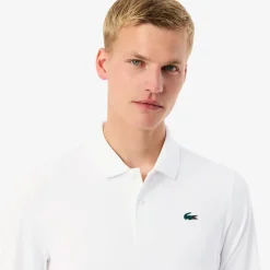 Polo Lacoste Solid Long Sleeve Blanc