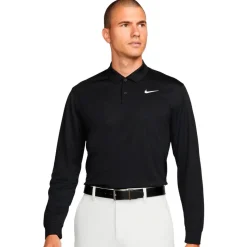 Polo Nike Dri-Fit Victory Long Sleeve Black White