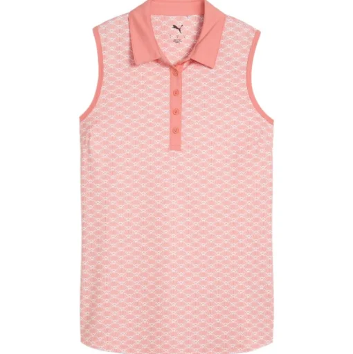 Polo Puma Golf Cloudspun Scallop Sl Pink Fruit