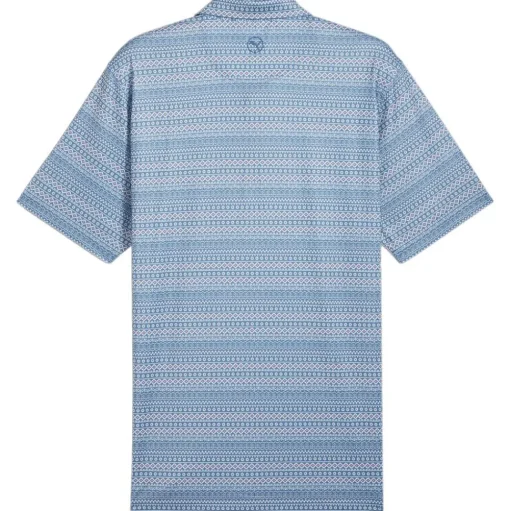 Polo Puma Golf Fair Isle Micro Print Polo Blue Horizon White Glow