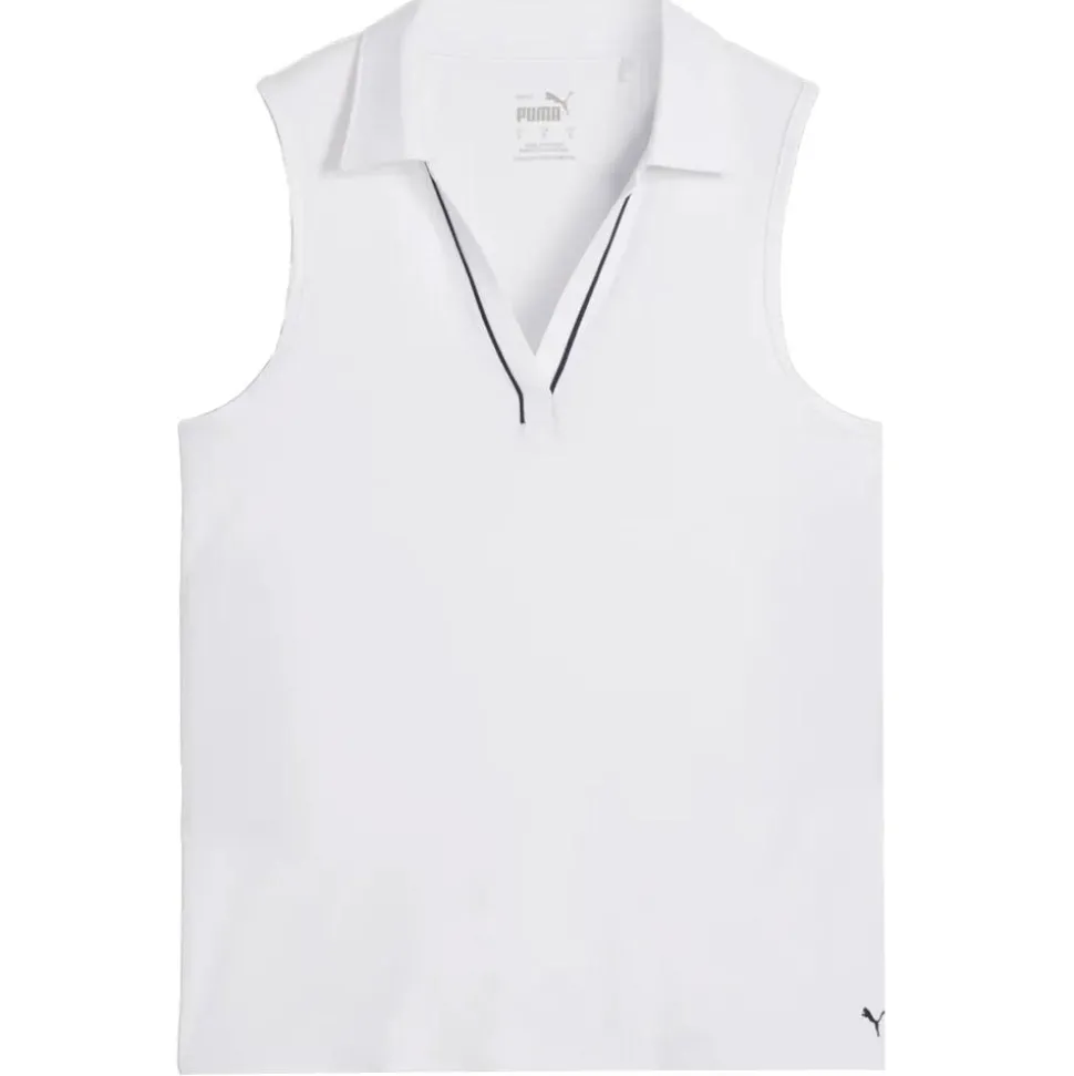 Polo Puma Golf W Cloudspun Piped SL Polo White Glow