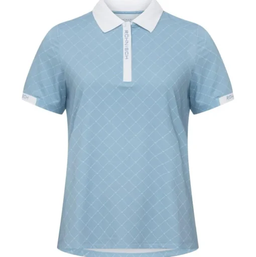 Polo Rohnisch Abby Poloshirt Micro R Check Dove Blue