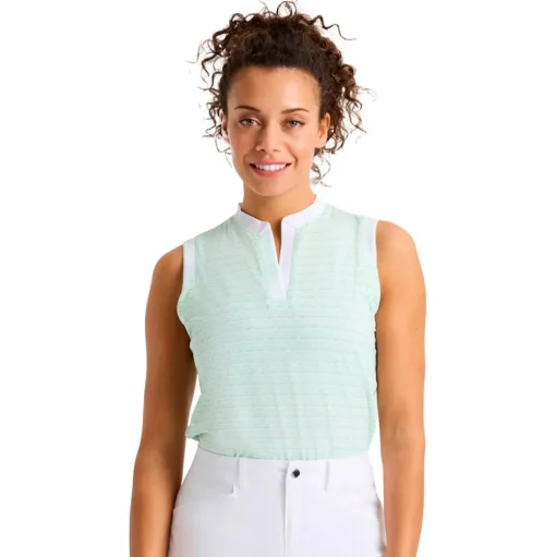 Polo Rohnisch Abby Sleeveless Top Monogram Green Ash