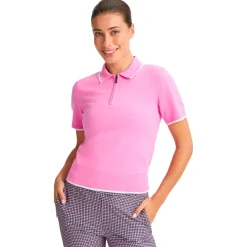 Polo Rohnisch Knitted Polo Top Fuchsia Pink