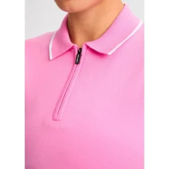 Polo Rohnisch Knitted Polo Top Fuchsia Pink