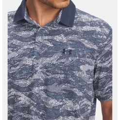 Polo Under Armour Drive Chill Printed Polo Ether Blue Halo Gray