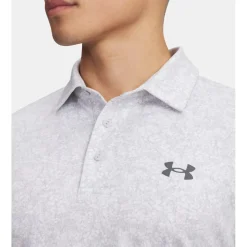 Polo Under Armour Playoff 3.0 Printed Polo White Halo Gray Castlerock