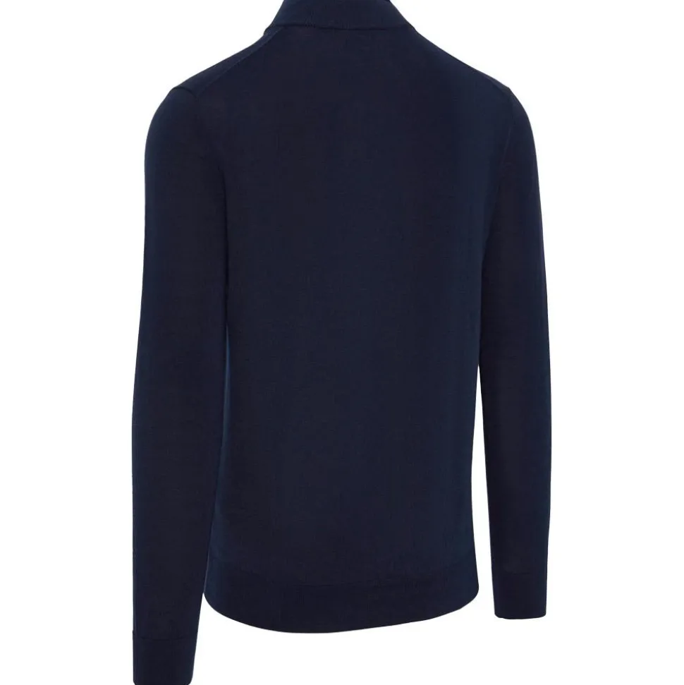 Pull Callaway Golf 1/4 Blended Merino Sweater Navy Blue