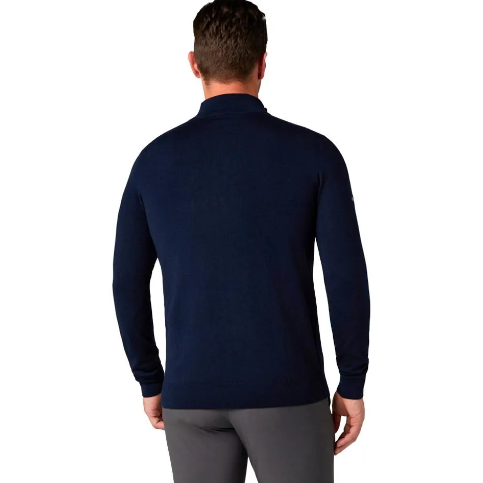 Pull Callaway Golf 1/4 Blended Merino Sweater Navy Blue
