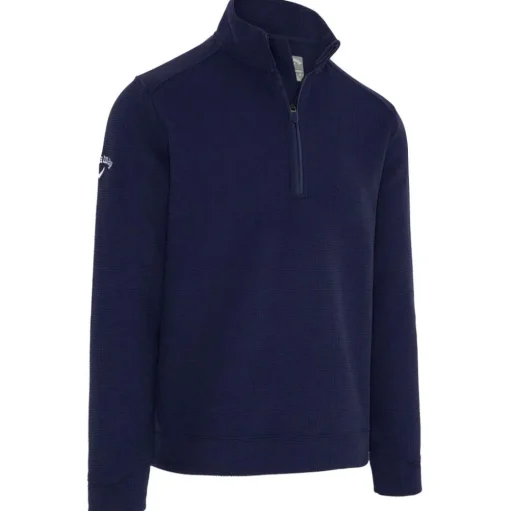 Pull Callaway Golf Emea Long Sleeve Waffle 1/4 Zip Peacoat