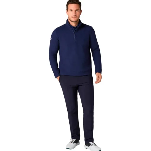 Pull Callaway Golf Emea Long Sleeve Waffle 1/4 Zip Peacoat