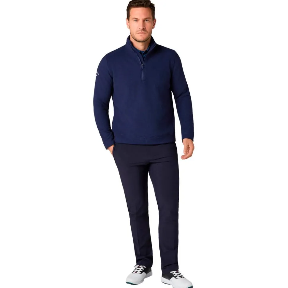 Pull Callaway Golf Emea Long Sleeve Waffle 1/4 Zip Peacoat