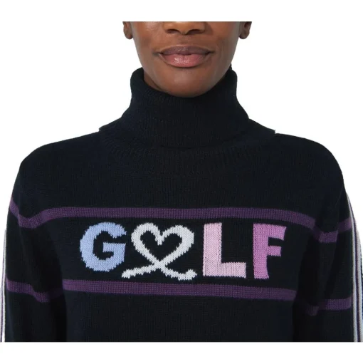 Pull Daily Sports Logo Roll-Neck Pullover Black