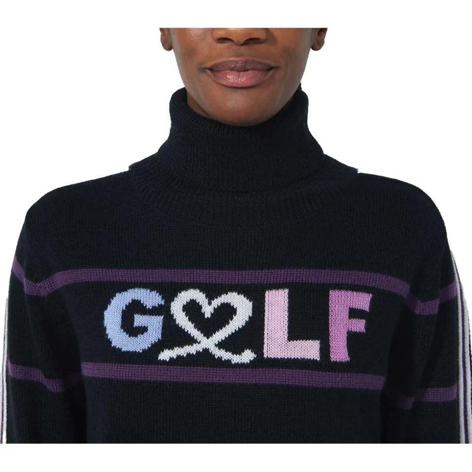 Pull Daily Sports Logo Roll-Neck Pullover Black