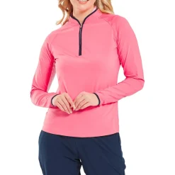 Pull Footjoy 1/4 Zip Ls Sun Pro Shirt Pink