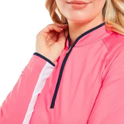Pull Footjoy 1/4 Zip Ls Sun Pro Shirt Pink