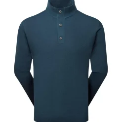Pull Footjoy Drirelease Button Placket Sweater Dark Denim