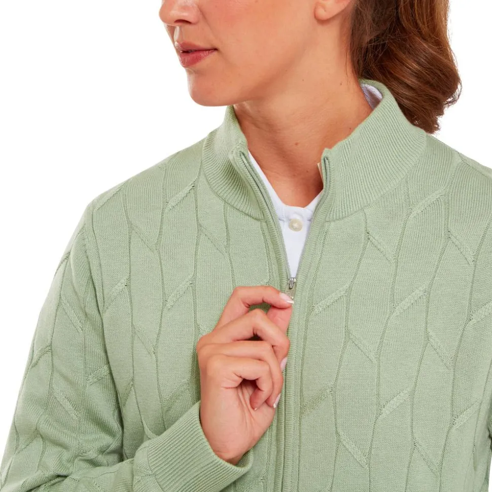 Pull Footjoy Full-Zip Lined Pullover Wmn Sage