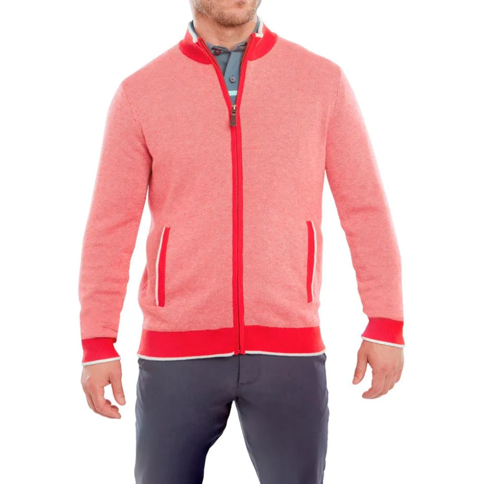 Pull Footjoy Full-Zip Lined Pullover Red
