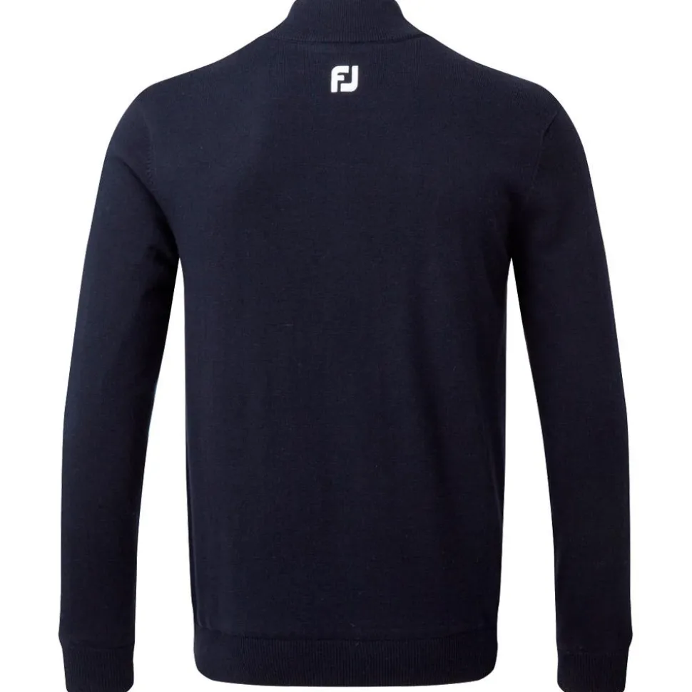 Pull Footjoy Wool Blend 1/2 Zip Lined Pullover Navy