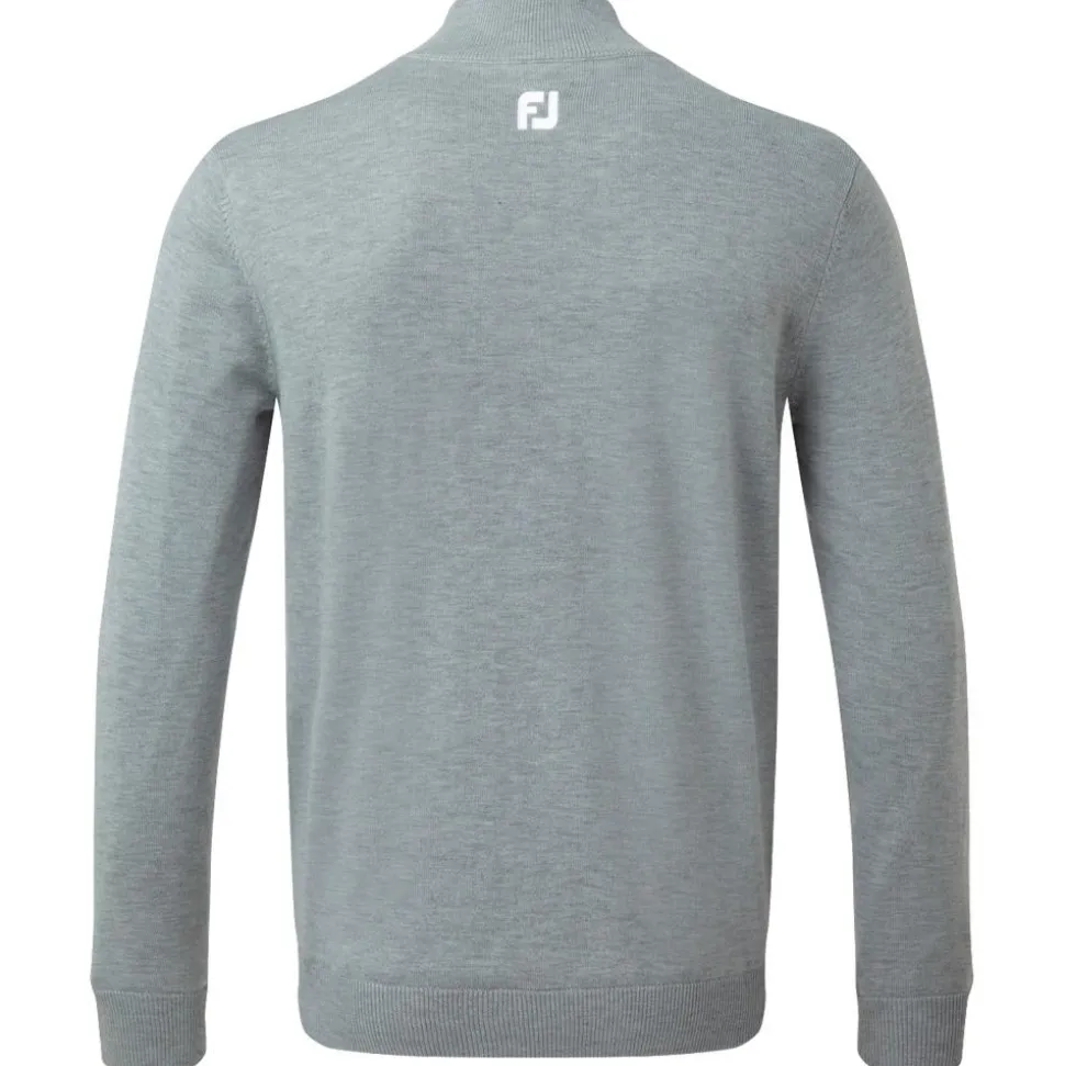 Pull Footjoy Wool Blend 1/2 Zip Lined Pullover Heather Grey