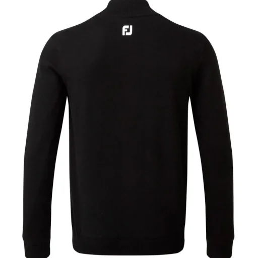 Pull Footjoy Wool Blend 1/2 Zip Lined Pullover Black