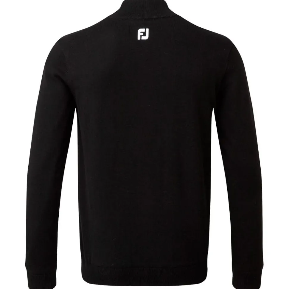 Pull Footjoy Wool Blend 1/2 Zip Lined Pullover Black