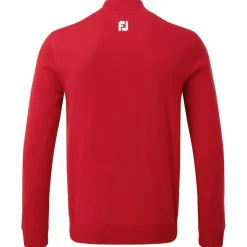 Pull Footjoy Wool Blend 1/2 Zip Lined Pullover Red