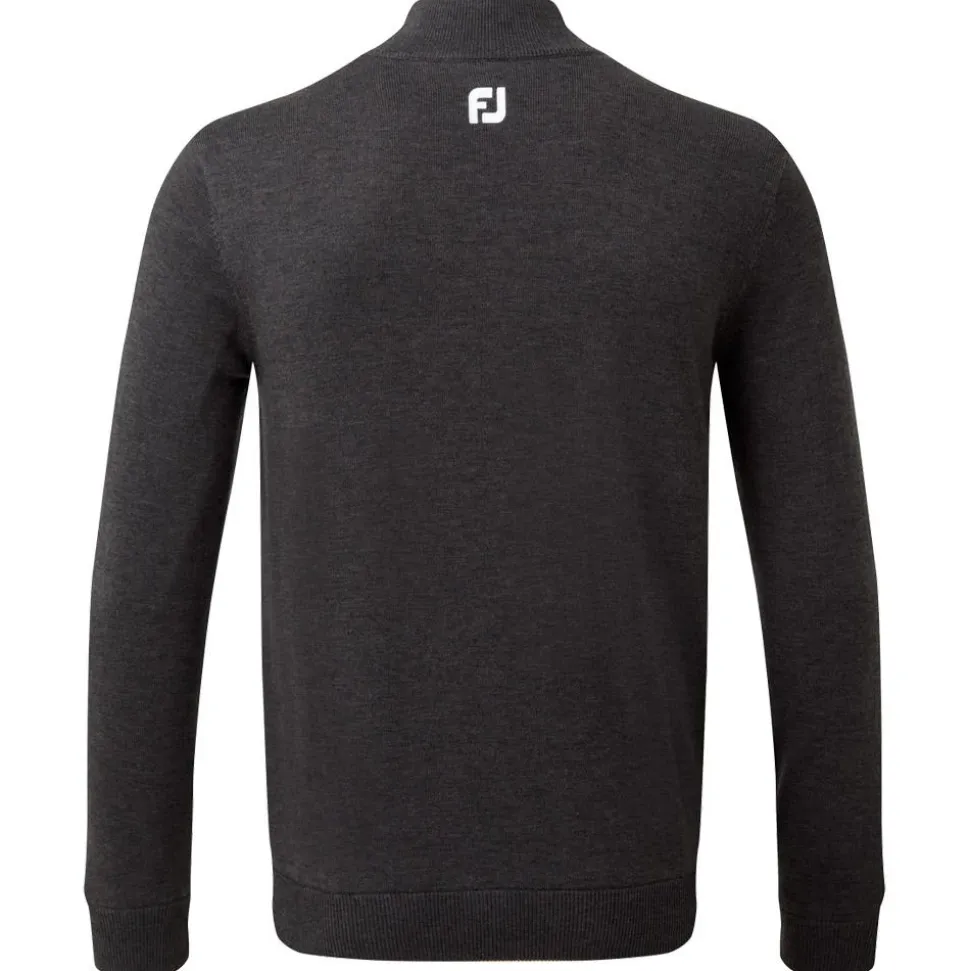 Pull Footjoy Wool Blend 1/2 Zip Lined Pullover Heather Charcoal