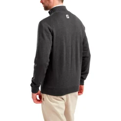 Pull Footjoy Wool Blend 1/2 Zip Lined Pullover Heather Charcoal