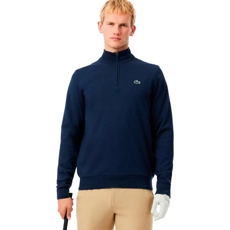 Pull Lacoste 1/4 Zip Windstopper Marine