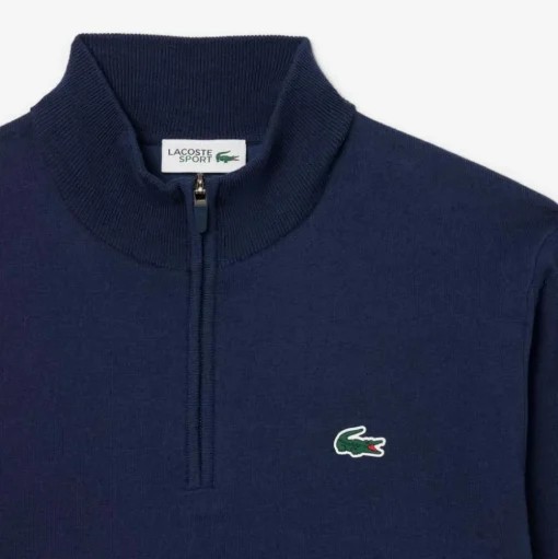 Pull Lacoste 1/4 Zip Windstopper Marine