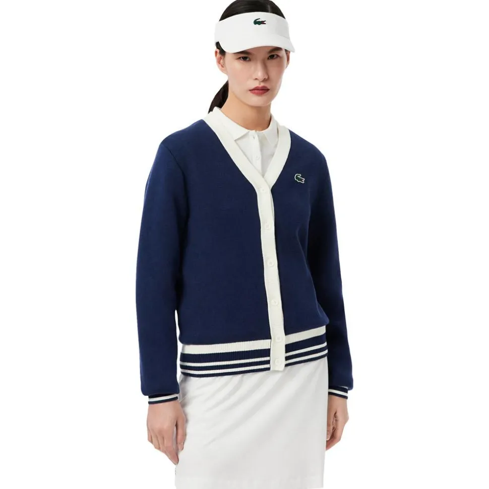 Pull Lacoste Cardigan Windstopper Marine Farine